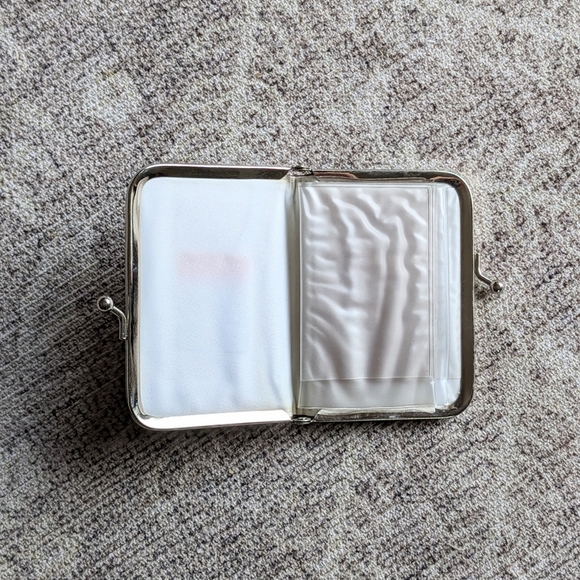 Pair / Bundle of small wallets - brown shimmer and silver leather - Picture 3 of 6